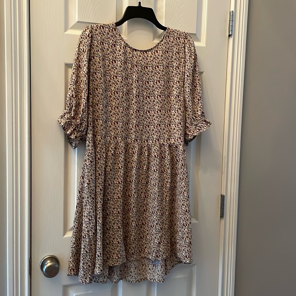 Natural Life short dress. Small floral print. Light weight fabric .
